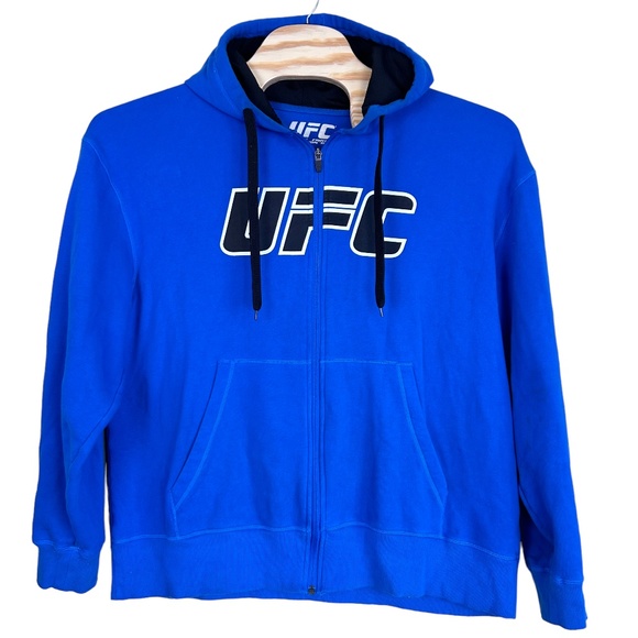 UFC men’s zippered hoodie Royal blue size large- x-large tall - Picture 1 of 10